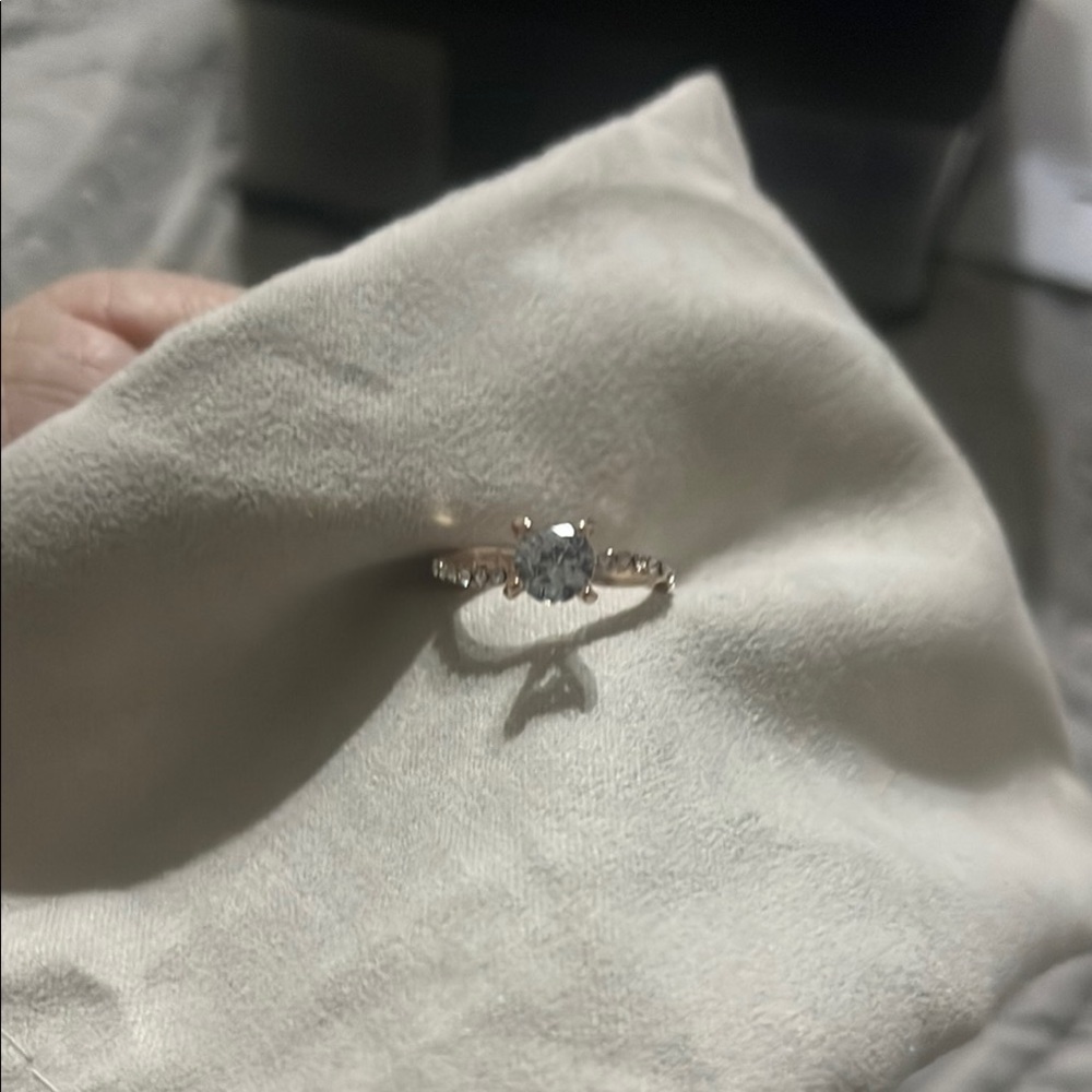Elegant Rose Gold CZ Ring